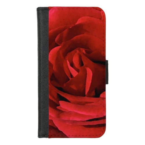 Red Rose Petals Abstract iPhone 87 Wallet Case