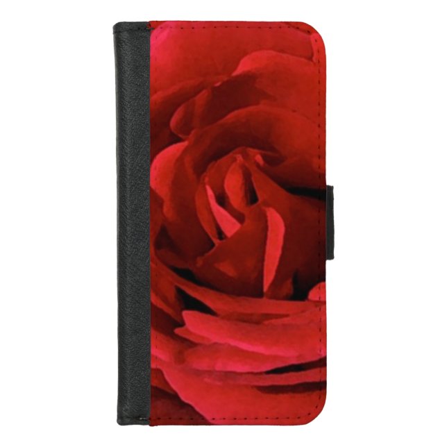 Red Rose Petals Abstract iPhone 8/7 Wallet Case (Front)