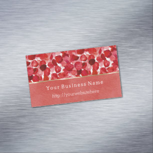 Red Rose Petals Floral Business name website Card Magnet