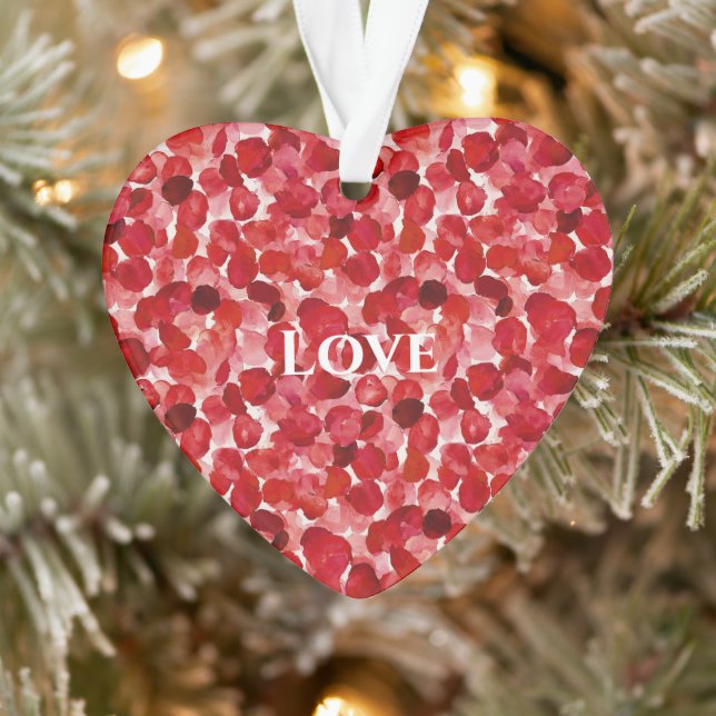 Red Rose Petals Floral Ornament (Tree)