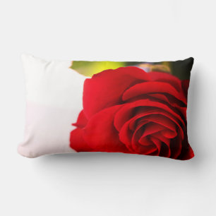 Red Rose Petals Flower Pillow Cushion