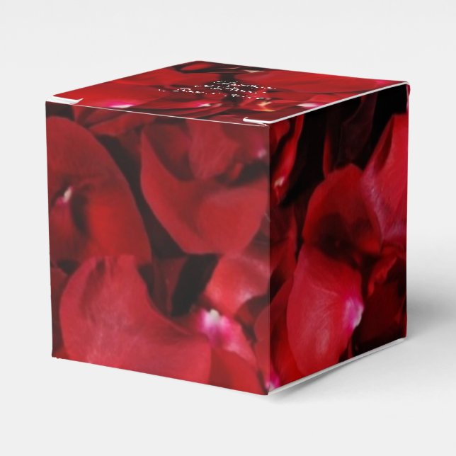 red rose petals horizontal favor boxes (Front Side)