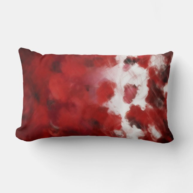 Red Rose Petals Painting Art - Pillow (Front)