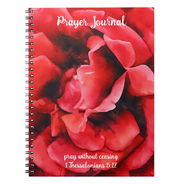 Red Rose Petals Prayer Journal (Front)