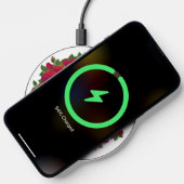 Red Rose Photo Design With Custom Text Wireless Charger (Phone)