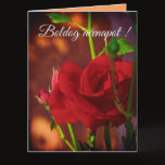 Red rose photo  - Hungarian name day Card
