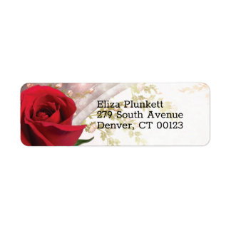 Red Rose Photo Whimsical Label
