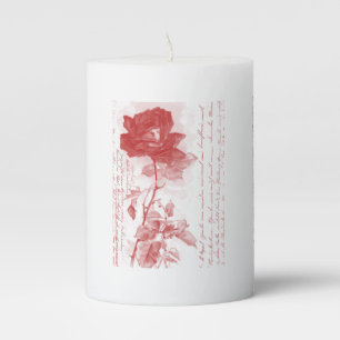 Red Rose Pillar Candle