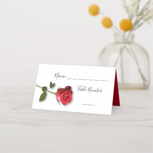 Red Rose Place Card