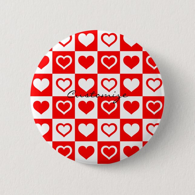 Red Rose Plaid Pattern Thunder_Cove Button (Front)