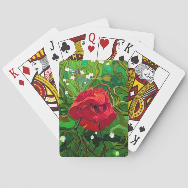 RED ROSE  POKER CARDS (Back)