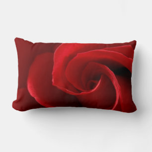 Red Rose Polyester Throw Pillow, Lumbar Pillow