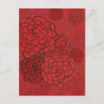 red rose postcard
