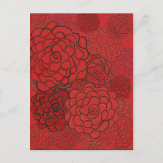 red rose postcard
