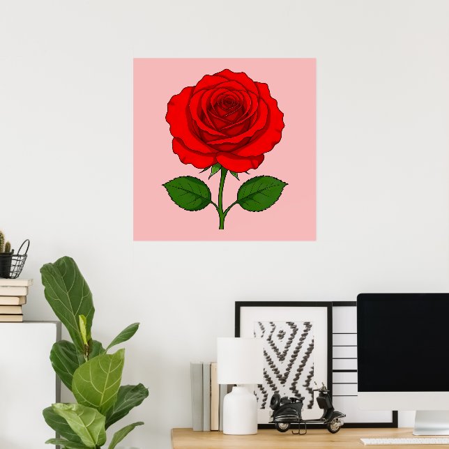 Red Rose Poster (Home Office)
