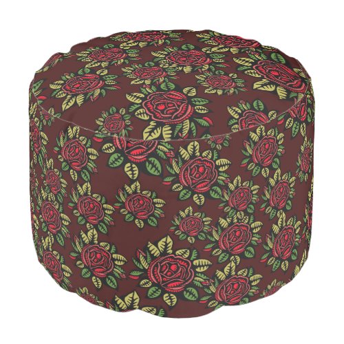 red rose pouf