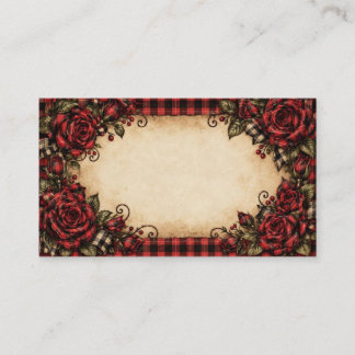 Red Rose Primitive Business Card
