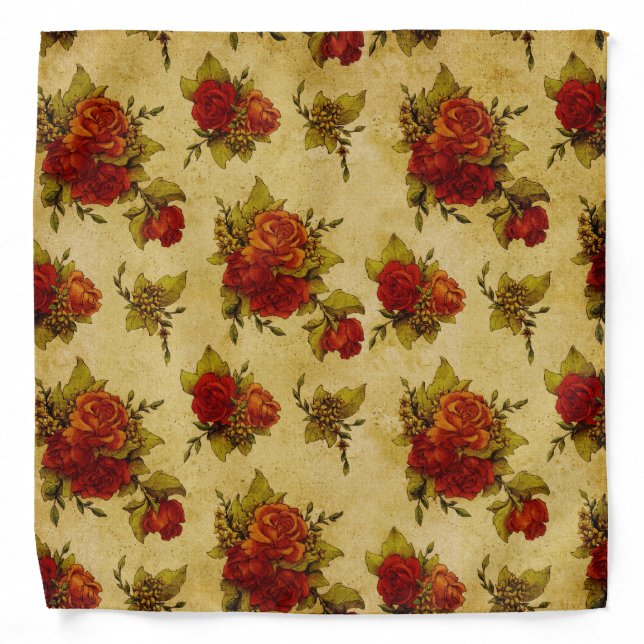 RED ROSE PRINT BANDANA (Front)
