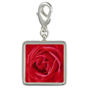Red rose print charm