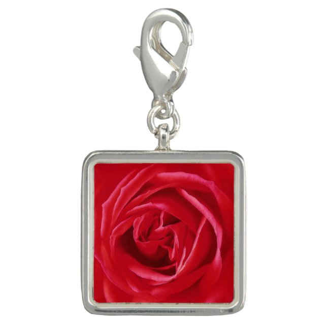 Red rose print charm (Front)