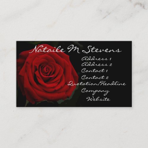 Red Rose Profile Card Business Card