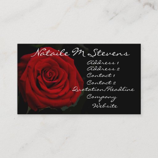 Customizable Red Rose Profile Card Business Card