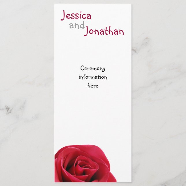 Red Rose Program Card (Front)