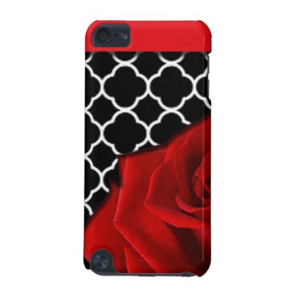 Red Rose &amp; Quatrefoil Pattern iPod Touch (5th Generation) Cover