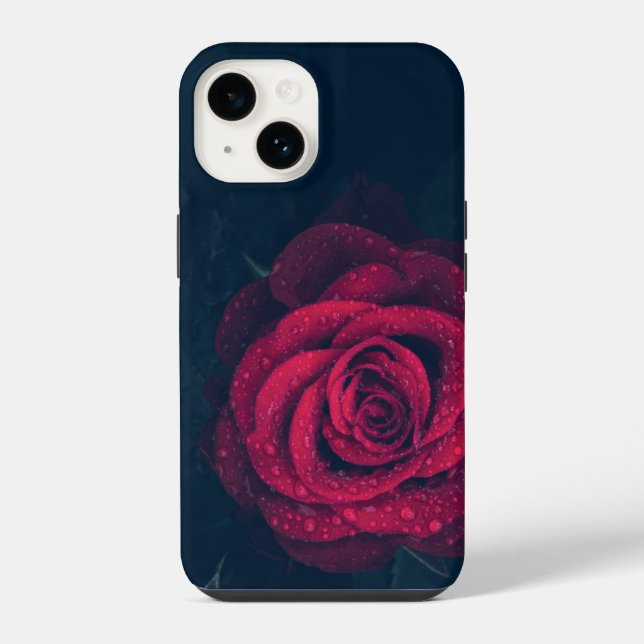 Red rose , raindrops  Mood Vibe Iphone Case (Back)