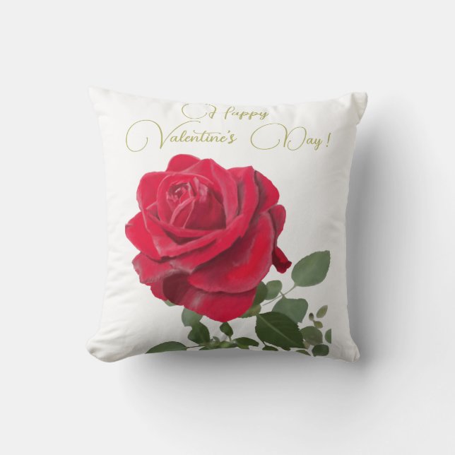 Red rose - Red rose - Valentine's day Throw Pillow (Front)