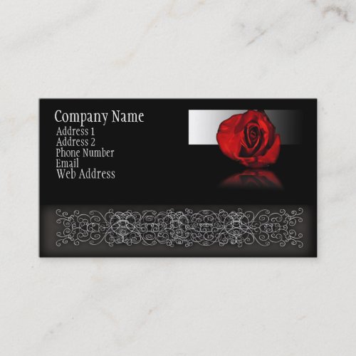 Red Rose Reflection Business Card Templates