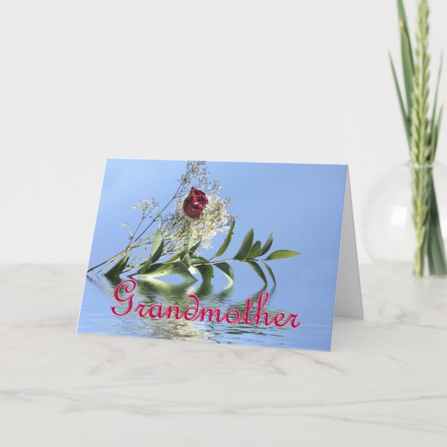 Red Rose & Reflection for Grandmother Mother's Day Card (Front)