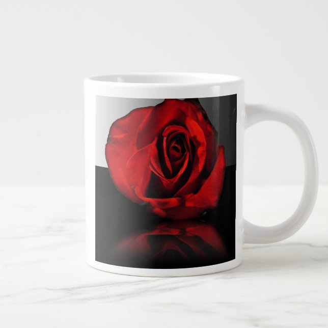 Red Rose Reflection Jumbo Mug (Right)
