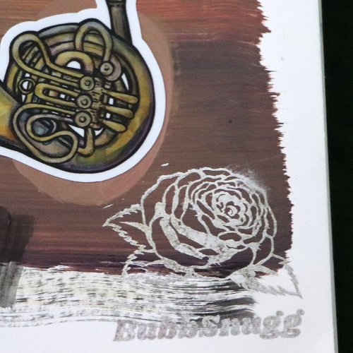 Red Rose Retro Floral Art Vintage Roses Rubber Stamp