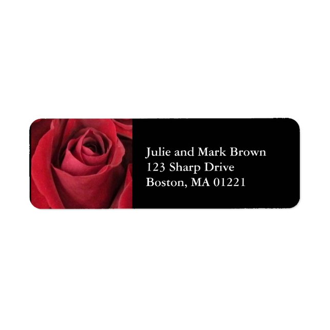 Red Rose Return Address Label (Front)