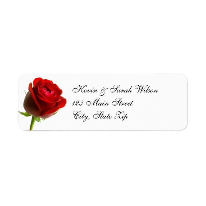 Red Rose Return Address Labels Zazzle