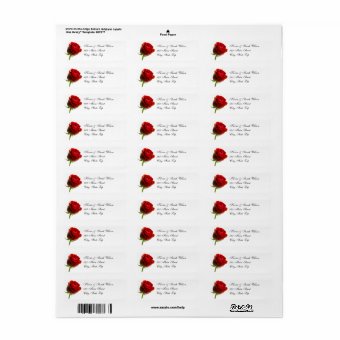 Red Rose Return Address Labels | Zazzle