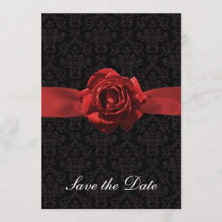 Red Rose & Ribbon Save The Date