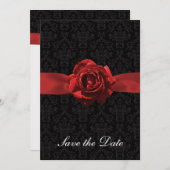 Red Rose & Ribbon Save The Date (Front/Back)