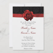 Red Rose & Ribbon Save The Date (Back)