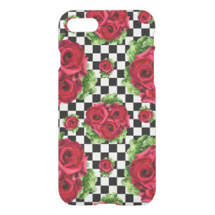 Red Rose Rockabilly Check iPhone SE/8/7 Case