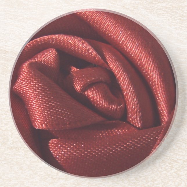 Red Rose Romantic Drink Coaster (Front)