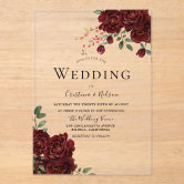 Vibrant Bold Wildflowers Wedding Save The Date Acrylic Invitations