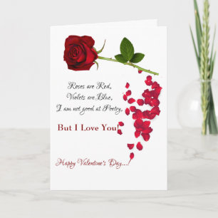 Red Rose Romantic I Love You Valentine's Day Card