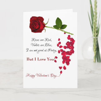 Red Rose Romantic I Love You Valentine's Day Card