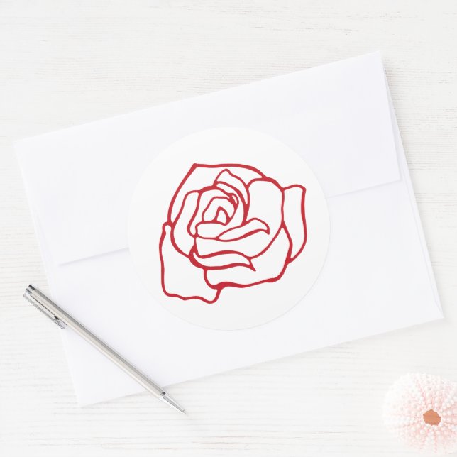 Red Rose Romantic Stickers (Envelope)