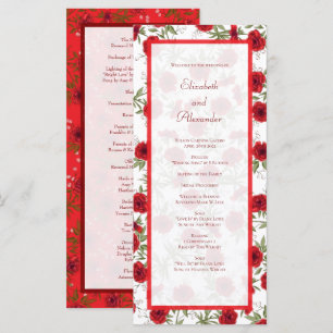 Red Rose Romantic Wedding Programs