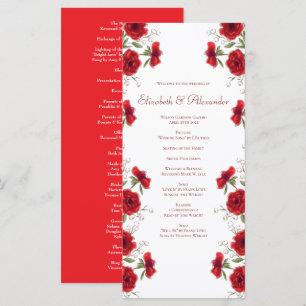 Red Rose Romantic Wedding Programs