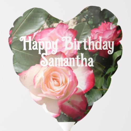 Red Rose Roses floral Photo Womens Birthday Party Balloon