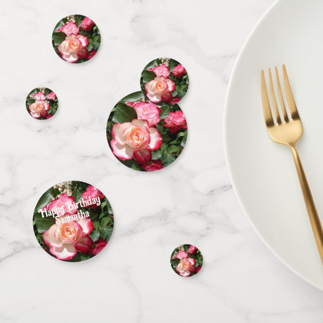 Red Rose Roses floral Photo Womens Birthday Party Confetti (Group)
